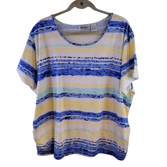 Shenanigans Woman striped short sleeve tee- 3X.           J106 - Picture 1 of 6